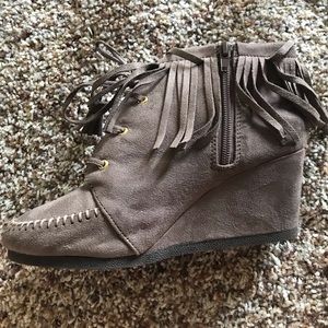 Fringe booties